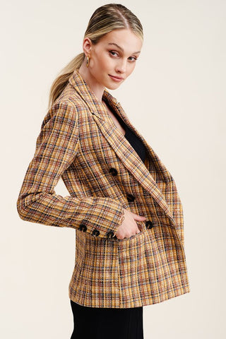 Dara Tweed Plaid Blazer