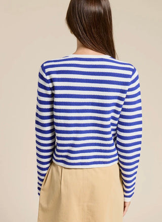 Coastal Striped Cardigan Sweater