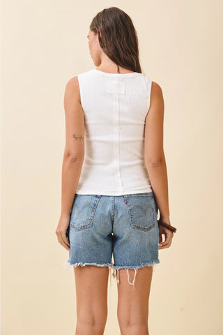 Avis Ribbed Henley Tank Top