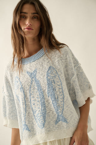 Three Fishes Sweater Top