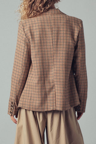 Tailored Houndstooth Blazer