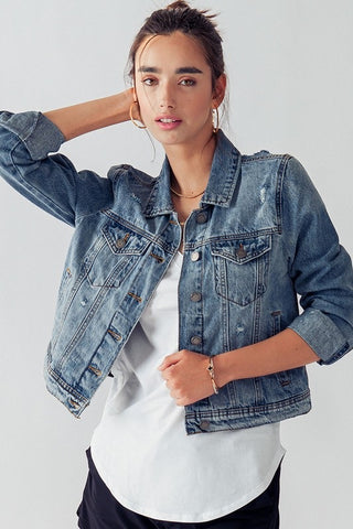 Joey Cropped Trucker Denim Jacket