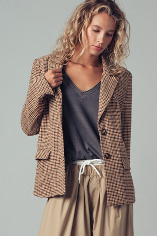 Tailored Houndstooth Blazer
