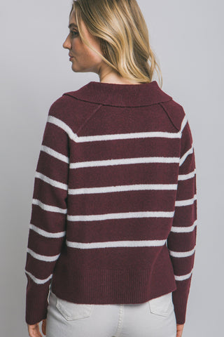 Harriet Striped Polo Sweater