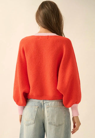 Carter Dolman Sleeve Cardigan Sweater