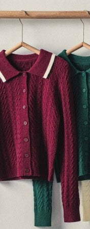 Cozy Cable Polo Sweater