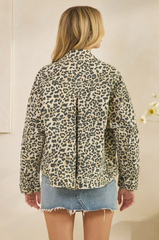 Kenzie Leopard Denim Jacket