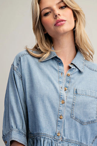 All About Ruffles Denim Top