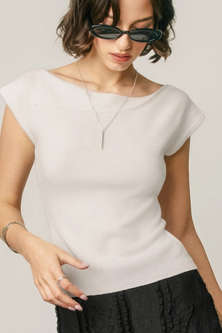 Portia Foldover Boat Neck Top