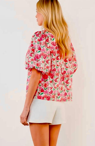 Delta Puff Sleeve Floral Top