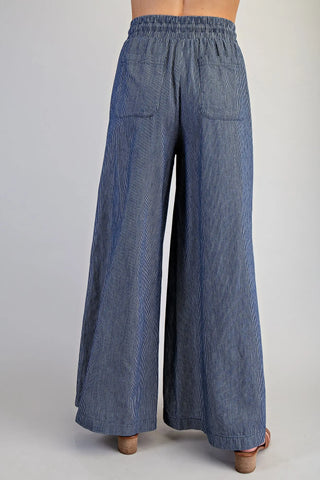 Feeling Free Pinstriped Wide Leg Pants