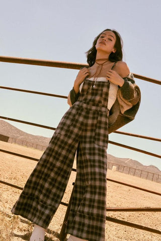 Nova Plaid Overall Jumpsuit