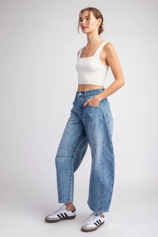 Julia Mineral Washed Barrel Jeans