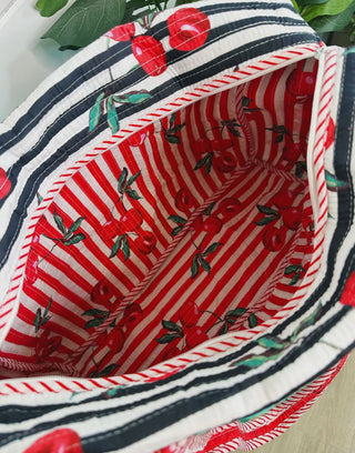 Cherry Quilted Weekender Bag