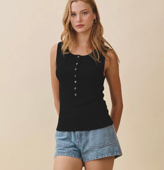 Avis Ribbed Henley Tank Top