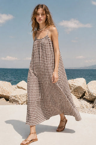 Tiana Gingham Maxi Dress