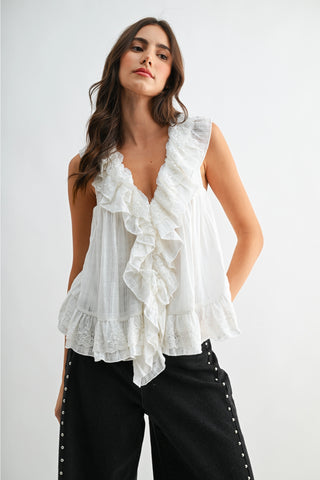 Viola Embroidered Lace Top