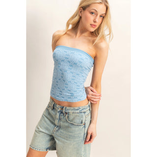 Strapless Jacquard Top