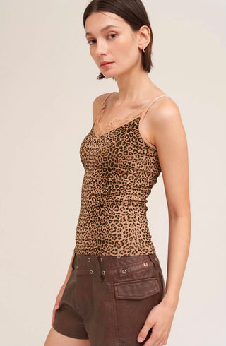 Leopard Lace Trim Cami