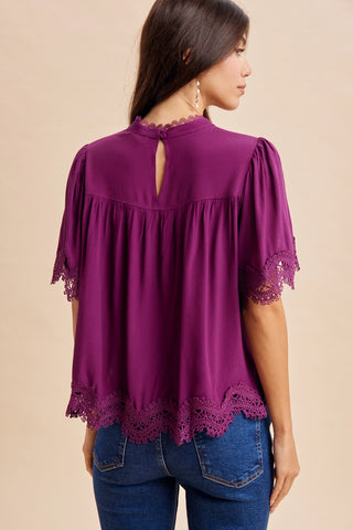 Hallie Lace Trim Top