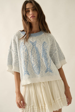 Three Fishes Sweater Top