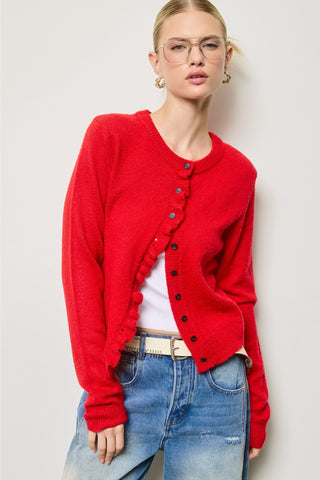 Amelia Ruffle Trim Cardigan