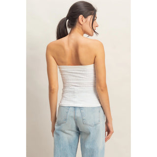 Strapless Jacquard Top