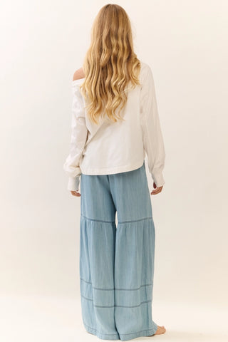 Sia Denim Tiered Wide Leg Pants