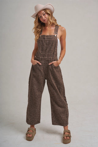 Teagan Vintage Leopard Overalls