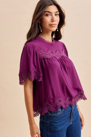 Hallie Lace Trim Top