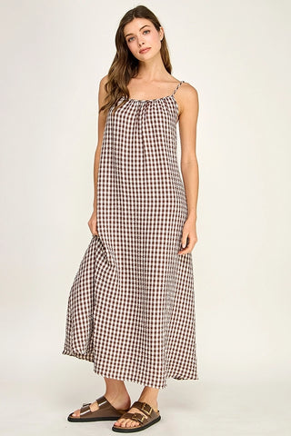 Tiana Gingham Maxi Dress