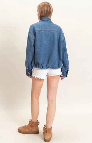 Aria  Denim Bomber Jacket