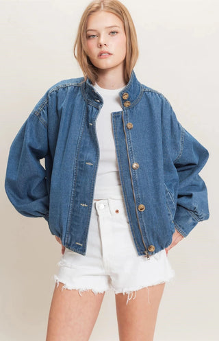 Aria  Denim Bomber Jacket