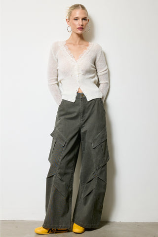 Erna Lace Trim Cardigan