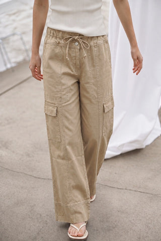 Meva Utility Drawstring Wide Leg Cargo Pants