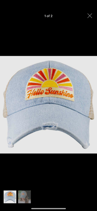 Hello Sunshine Denim Trucker Hat