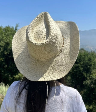 Straw Cowboy Hat With Seashell Band